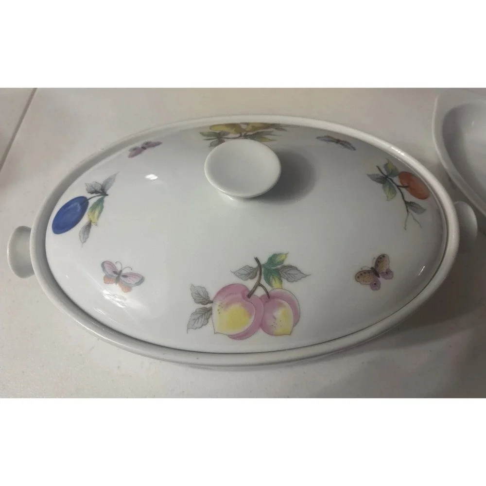 Vintage Andrea by Sadek Fruit Ceramic Casserole & Oval Serving Dish Set - Japan